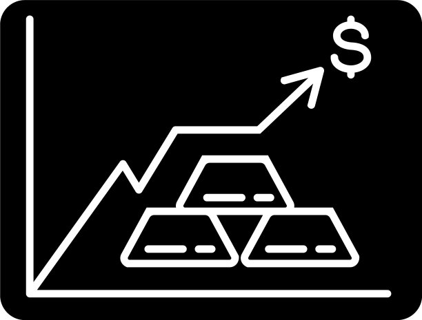 贵金属价格黑色象形图标图片下载