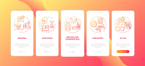 睡眠障碍类型是红色渐变图片下载