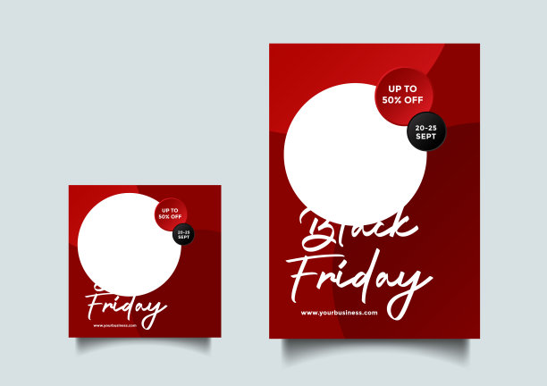 黑色星期五社交媒体和a4纸模板图片下载