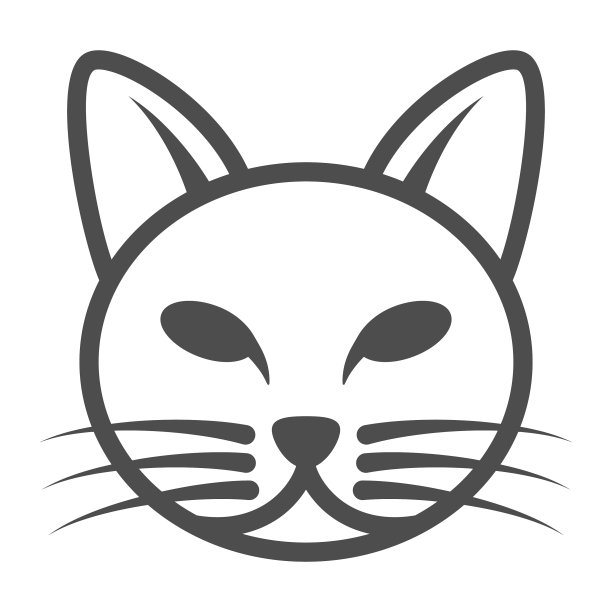 猫头线图标宠物概念猫脸标志图片下载