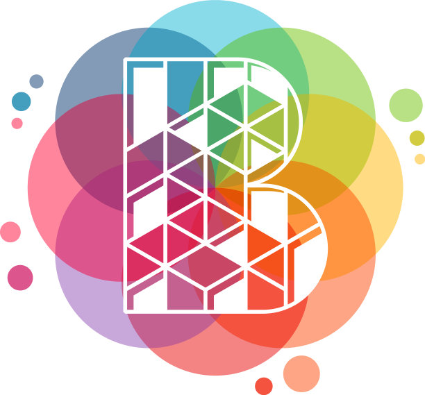 彩色像素b标识b字母标识设计图片下载