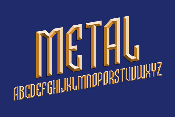 体积金属字母棱镜青铜图片下载