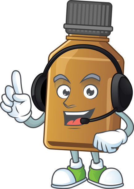 糖浆治疗瓶卡通人物风格图片下载