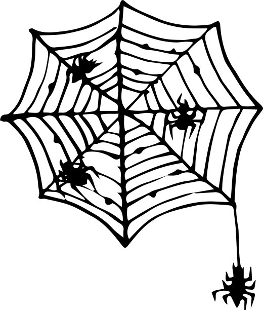 涂鸦蜘蛛网集万圣节装饰图片下载