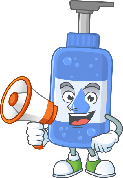一张洗手液对着扩音器说话的照片图片下载
