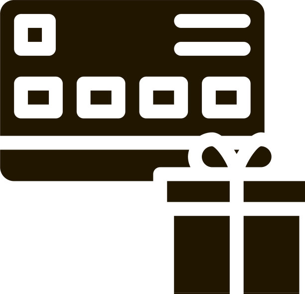 礼品购买与信用卡图标字形图片下载