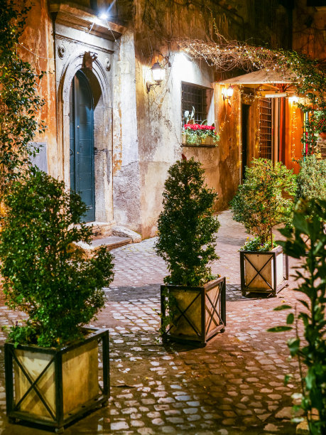 这是罗马历史中心纳沃纳广场附近的一条暗示性可爱的小巷图片下载