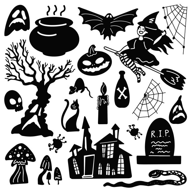 标志和符号令人毛骨悚然的节日庆典图片下载