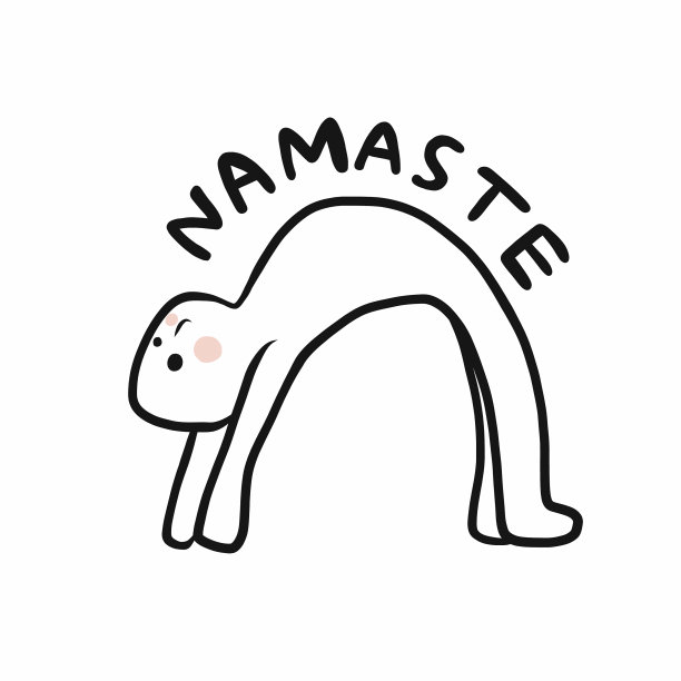 合十礼桥摆瑜伽卡通标志图片下载