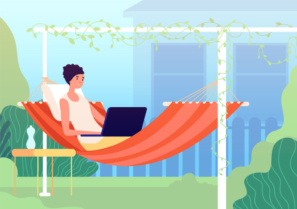 在吊床上休息，夏日阳台，园艺放松图片下载