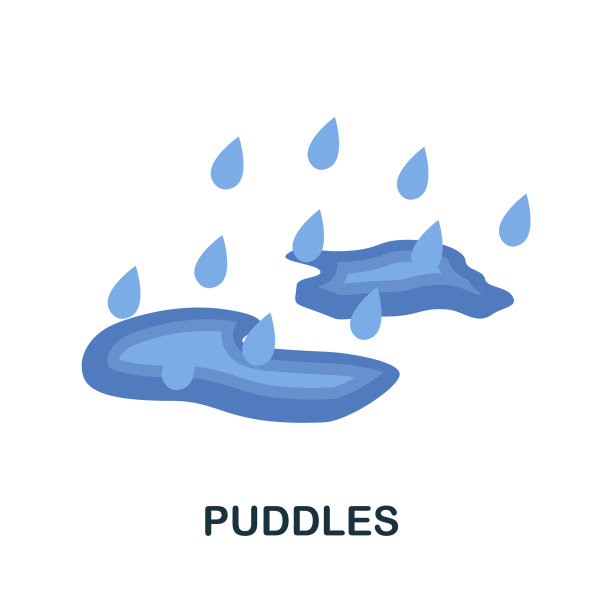 水坑象征着秋天的简单元素图片下载