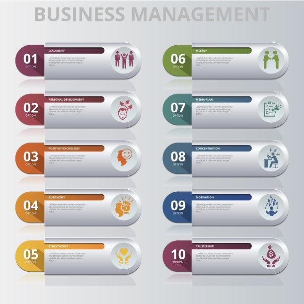 信息图业务管理模板中的图标图片下载