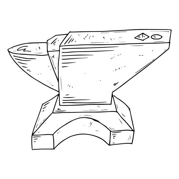 铁砧图标一种铁砧手工绘制的铁砧工具图片下载