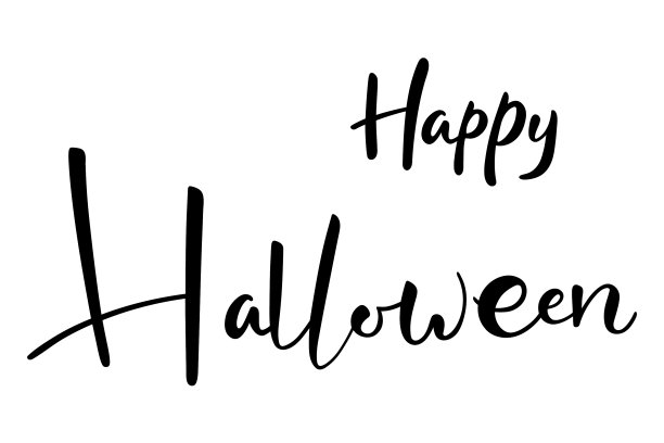 万圣节快乐手写字母书法文字图片下载
