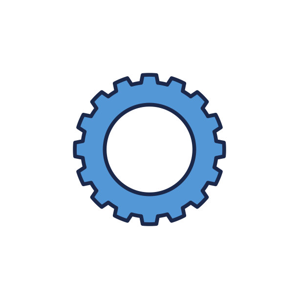 蓝色齿轮概念图标或标志图片下载