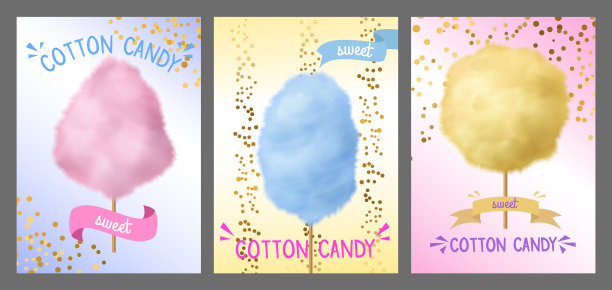 棉花糖彩色棉花棒图片下载