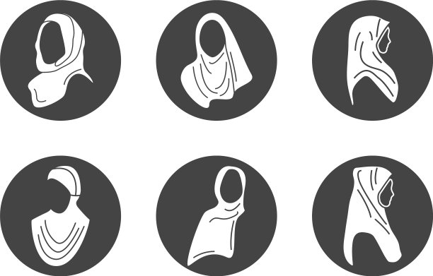 头巾图标图形设计孤立图片下载