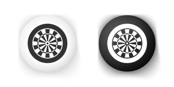 黑白经典飞镖棋盘二十图片下载