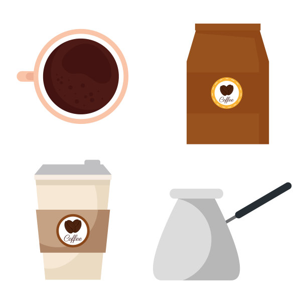 咖啡饮料与设置图标图片下载