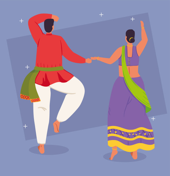 穿着传统服装的印度夫妇图片下载