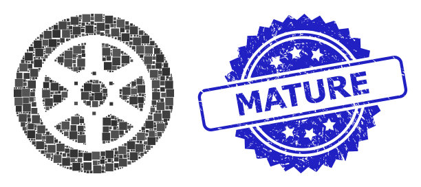 窘迫成熟的密封和方点马赛克车图片下载