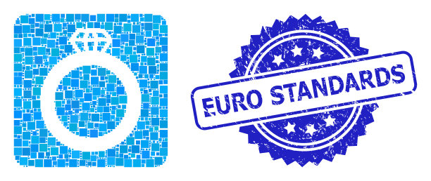 Grunge欧元标准邮票印章和方点图片下载