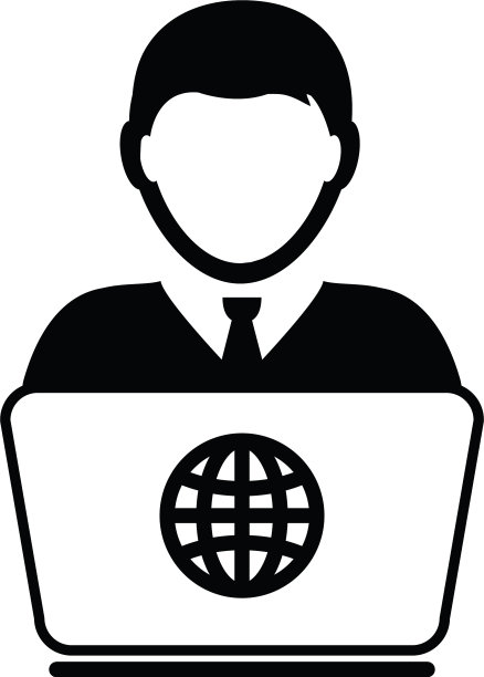 客户图标人与笔记本电脑男性用户图片下载