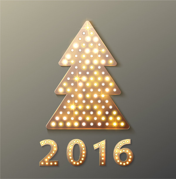 圣诞树复古灯横幅图片下载