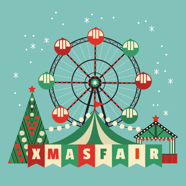 圣诞节日游乐园海报图片下载