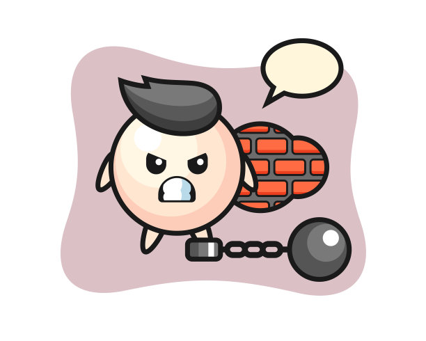 角色吉祥物珍珠作为囚犯图片下载