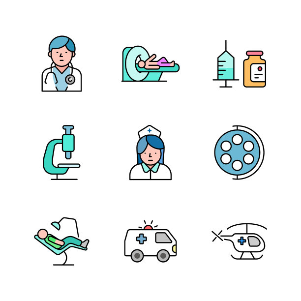 轮廓填充医院和医疗图标vol 1图片下载