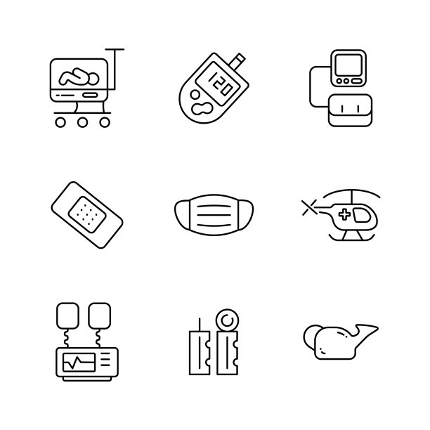 轮廓薄医院和医疗图标4卷图片下载