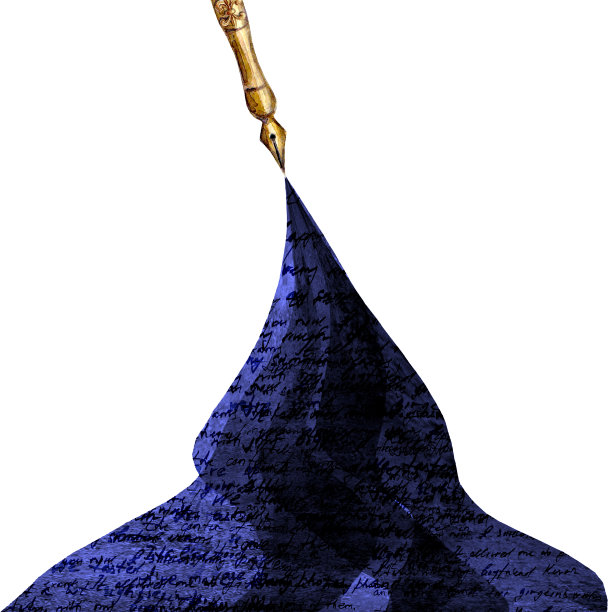 水彩插图在复古风格与钢笔和泼洒暗紫色墨水与抽象文本图片下载