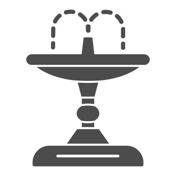 喷泉固体图标花园和园艺概念图片下载