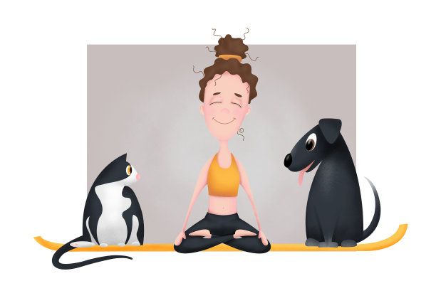 瑜伽与宠物图片下载