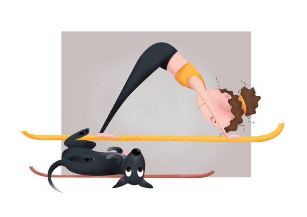 和狗一起练瑜伽图片下载