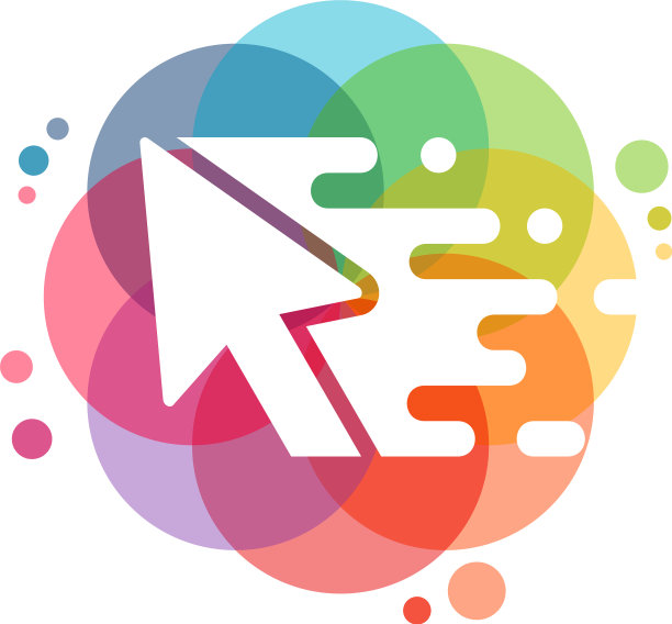 彩色像素光标logo快速光标logo图片下载