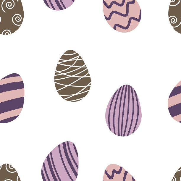 带有彩蛋的复活节图案。手绘。图片下载