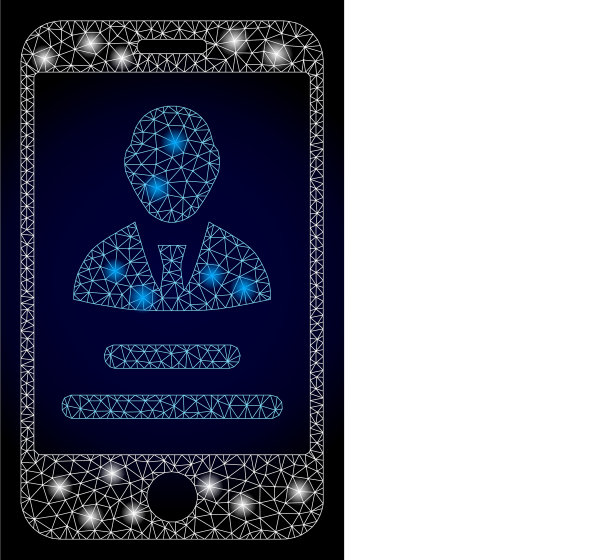 明亮的多边形网格移动用户信息与光图片下载