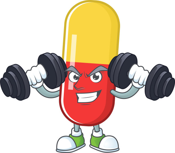 健身锻炼用红黄胶囊杠铃图片下载
