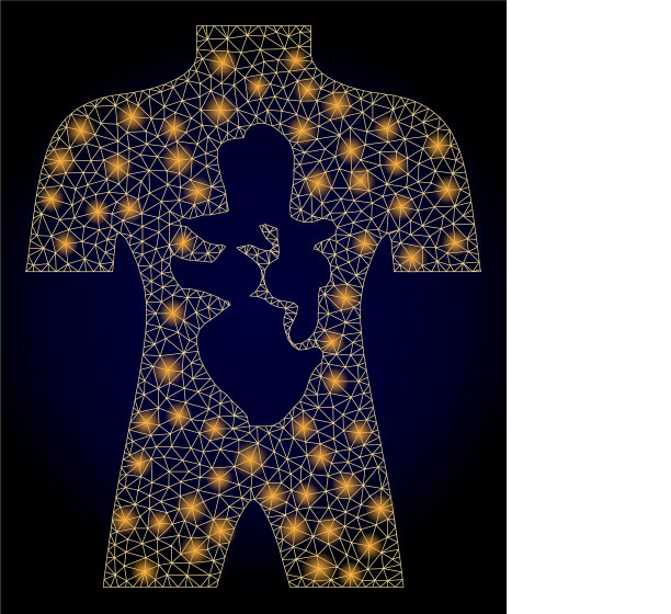 明亮的网状人体解剖学与光点图片下载