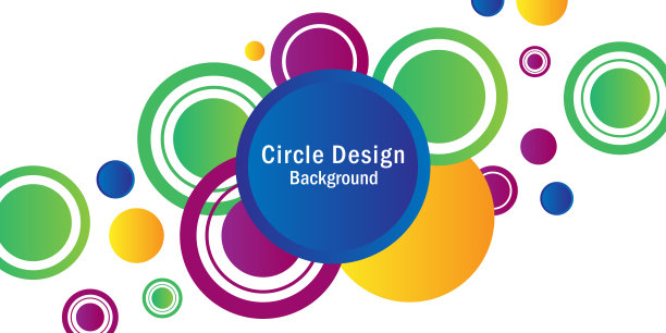 抽象彩色圆几何图案设计及背景图片下载