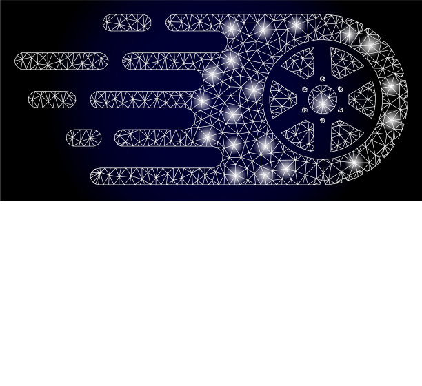 明亮的多边形网轮胎轮胎与亮点图片下载