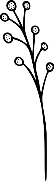 野花轮廓手绘元素草药图片下载