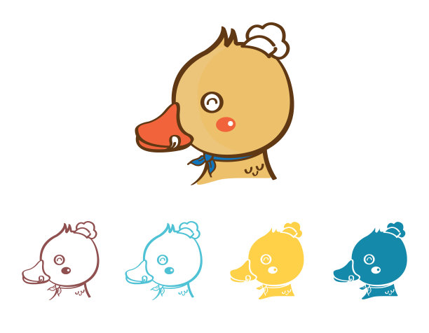 带有厨师帽标志的黄色鸭子图片下载