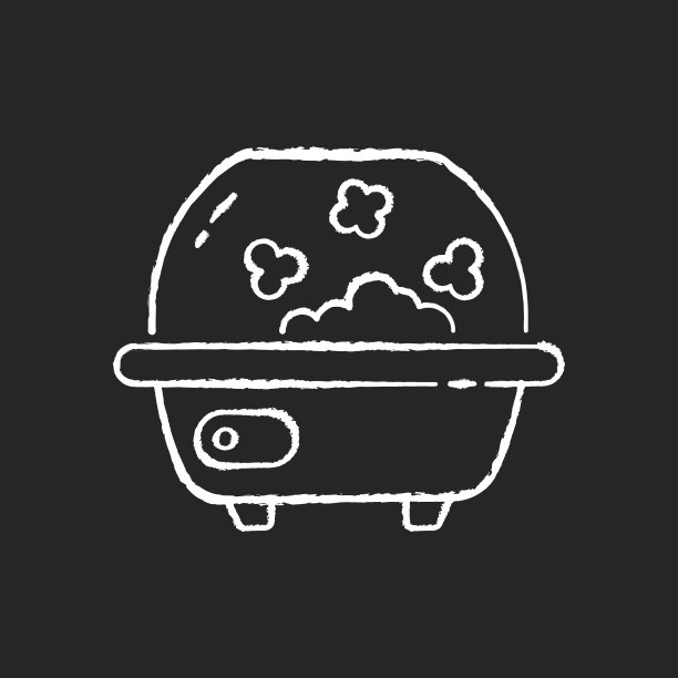 爆米花制造商粉笔白色图标上的黑色背景图片下载