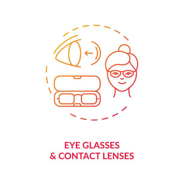 眼镜和隐形眼镜的概念图标图片下载