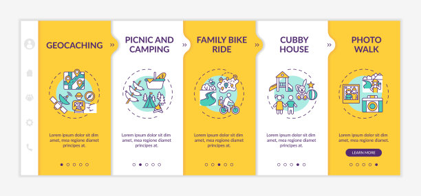 在病媒模板上进行户外家庭活动图片下载