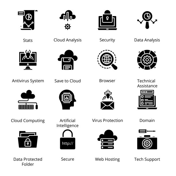 网络与主机托管Glyph图标图片下载