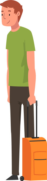 男游客拿着旅行箱站着男游客图片下载